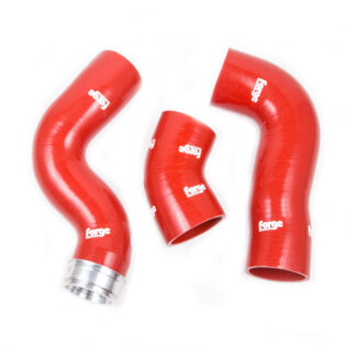 <p>This kit comprises of three silicone hoses complete with the CNC alloy coupler . These hoses will withstand greater temperatures and pressures compared with the OEM hoses and they look fantastic. The hoses replace the two intercooler hoses and also the throttle body hose. Please note: If you have installed a forge Twintercooler