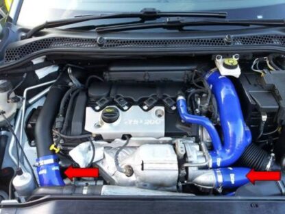 <p>A set of two Silicone hoses for the PEUGEOT RCZ 200 THP. These hoses are able to withstand higher temperatures and pressures than the original hoses and look absolutely stunning.</p>