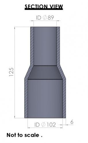 <p><u><strong>102-89mm Straight Reducer Silicone Hose</strong></u></p>