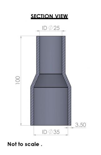 <p><u><strong>35-25mm Straight Reducer Silicone Hose</strong></u></p>