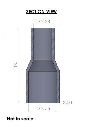 <p><u><strong>35-28mm Straight Reducer Silicone Hose</strong></u></p>