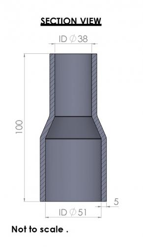 &lt;p&gt;&lt;u&gt;&lt;strong&gt;51-38mm Straight Reducer Silicone Hose&lt;/strong&gt;&lt;/u&gt;&lt;/p&gt;