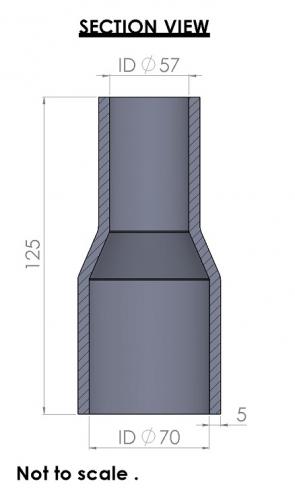 &lt;p&gt;&lt;u&gt;&lt;strong&gt;70-57mm Straight Reducer Silicone Hose&lt;/strong&gt;&lt;/u&gt;&lt;/p&gt;