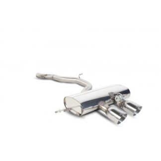 <p>Scorpion Exhausts excellent cat back exhaust system for the VW Mk6 Golf R. Constructed with 76mm aircraft quality stainless steel. This version omits the centre silencer to enhance the tone and aid performance.</p>