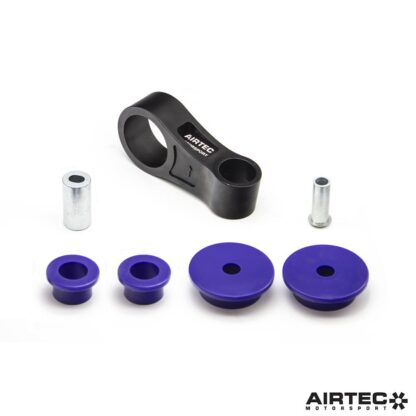 wheel hop is reduced and gear changes feel more instant as excessive slack is removed from the driveline.The mount uses the original bolts.Features:CNC machined from solid billet aluminiumHigh-quality anodised black finishEngraved AIRTEC Motorsport logoReduces engine movement and wheel hop on hard accelerationFaster gear changes and improved throttle responseDirect replacement for original cast aluminium and rubber insertUses original fixtures and fittingsAIRTEC Part No: ATMSREN10
