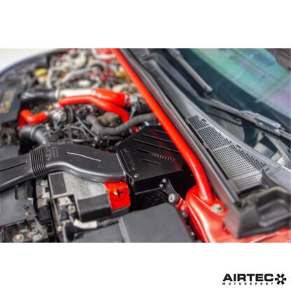 our kit is also the only one on the market that completely replaces the entire pipework all the way from the air feed to the turbo inlet. We developed a larger flange with improved flow that bolts directly to the turbo inlet to replace the original. This attaches to our enlarged Pro Hoses larger silicone intake hose