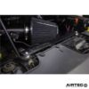 the heat shield complete with AIRTEC logo provides a barrier from the heat of the engine. It also utilises the original air feed to provide a constant source of fresh air.The result is improved throttle response