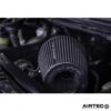all finished in a high quality and long lasting powder coat black finish. To ensure the new air filter suffers less with heat soak issues from the confines of the engine bay