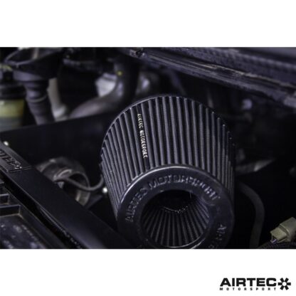all finished in a high quality and long lasting powder coat black finish. To ensure the new air filter suffers less with heat soak issues from the confines of the engine bay