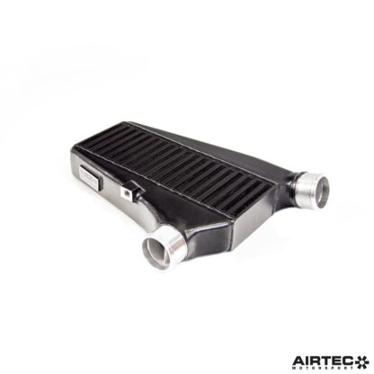 our solution was to develop a secondary intercooler that mounts underneath the car behind the undertray and is fed fresh air from a duct. By adding a second intercooler in place of the pipework section