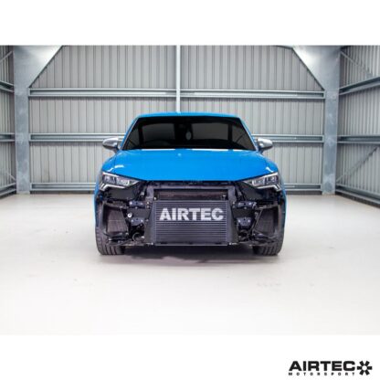 the AIRTEC Motorsport intercooler offers much greater efficiency and volume over standard and by integrating the crash bar into the design