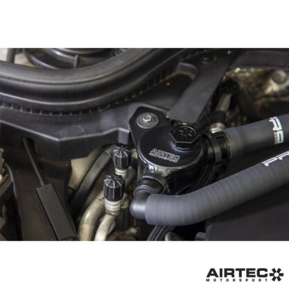 suitable for track or fast road use.Oil catch cans are vital preventative additions to ensure the performance and efficiency of Direct Injection engines doesn’t deteriorate over time.AIRTEC Motorsport’s solution to developing a catch can kit specifically for the Mini F56 JCW & Cooper S (pre-LCI) model utilises the available space to integrate seamlessly within the engine bay. It features a high-quality billet alloy bracket