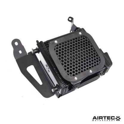 air then exits via the inner arch liner (requires cutting). A pre-cut mesh shield is supplied for both the front and rear to protect the radiator from road debris damage.The turbo cooler is plumbed directly into the cooling circuit that flows coolant to the turbo