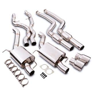 Gravity Performance Manifold Back Exhaust Systems are designed in house to fit OEM mounting points for perfect fitment to your vehicle. Our Gravity Performance Exhausts greatly enhances the sound with a captivating exhaust note while also increasing performance.