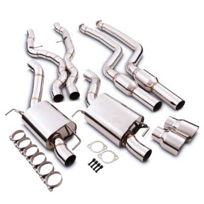 2 x 2.75″ bore throughout with beautifully polished 4″ tailpipes