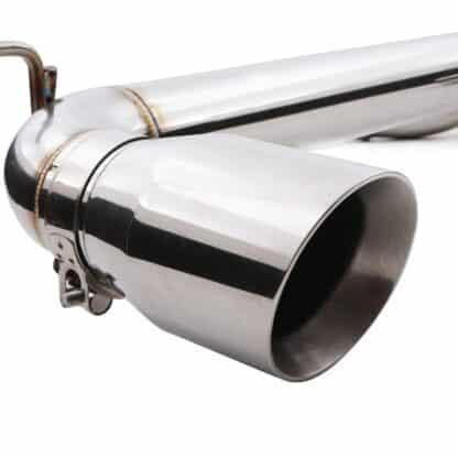 Polished 3.5' tailpipes designed to fit beneath the OEM rear valance