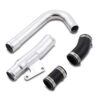 Mandrel bent aluminium hard pipes to handle higher boost pressures and last longer than OEM pipes