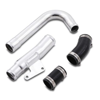 Mandrel bent aluminium hard pipes to handle higher boost pressures and last longer than OEM pipes