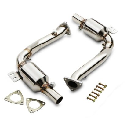 Gravity Performance sports cats are made to completely replace the stock catalytic converter reducing any restrictions. Our Performance sports cats improve throttle response and allow for improved exhaust flow