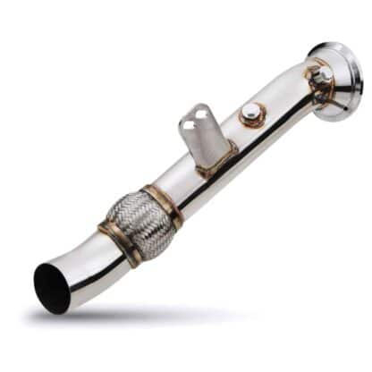 Removes restrictive catalytic converter to increase power capabilities