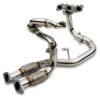 Free flowing manifolds and downpipes replacing the old cast system and restrictive catalytic converter