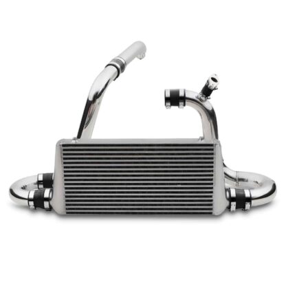 Hand welded intercooler with polished finish end tanks