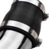 Increased diameter to maximise the volume of air being forced into the engine to aid extra performance