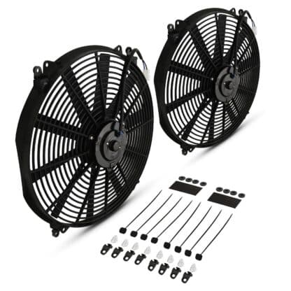 The lightweight ABS plastic slim fans measure only 2.5″ at the deepest point; perfect for cramped areas
