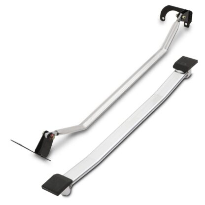 Lower brace connects both lower control arms where there is no bracing or subframe in-between to reduce flex