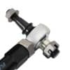 Bearing mounted inner pivot points rather than bushes to reduce static friction and improve suspension performance