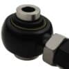 Spherical bearing mounted inner pivot points rather than bushes to reduce static friction and improve suspension performance