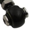 Spherical bearing mounted inner pivot points rather than bushes to reduce static friction and improve suspension performance