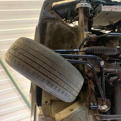 Up to 70°+ of steering lock depending on wheel + tire combination
