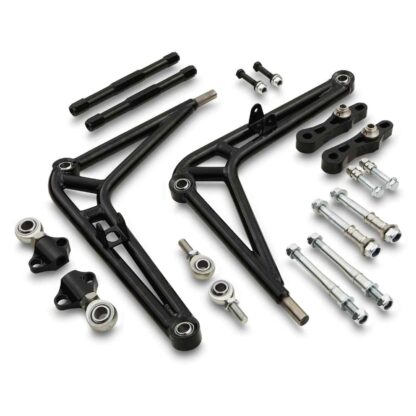 Up to 70°+ of steering lock depending on wheel + tire combination