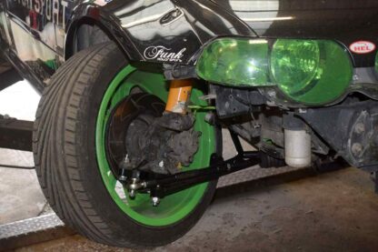 Up to 70°+ of steering lock depending on wheel + tire combination