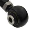 Spherical bearing mounted inner pivot points rather than bushes to reduce static friction and improve suspension performance