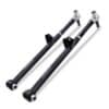 Bearing mounted inner pivot points rather than bushes to reduce static friction and improve suspension performance