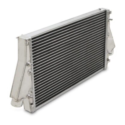 Tube and fin design for good heat transfer properties with low weight and low pressure drop across its core.