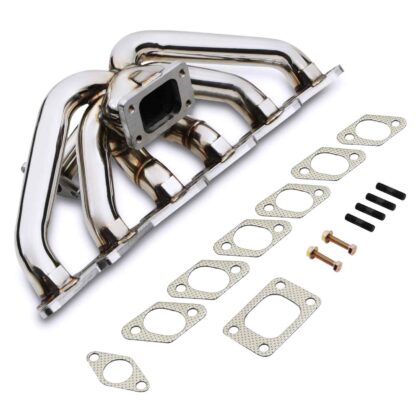 Free flowing tubular branch manifold to fit a T3 turbo flange