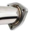 Smooth flowing design allows exhaust gasses to exit the turbo faster