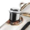 By using a smoother flowing design the exhaust gasses exit the turbo faster