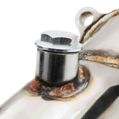 By using a smoother flowing design the exhaust gasses exit the turbo faster