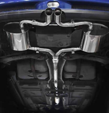 2.5″ dividing into 2 x 2″ bore with twin 2.75″ tailpipes