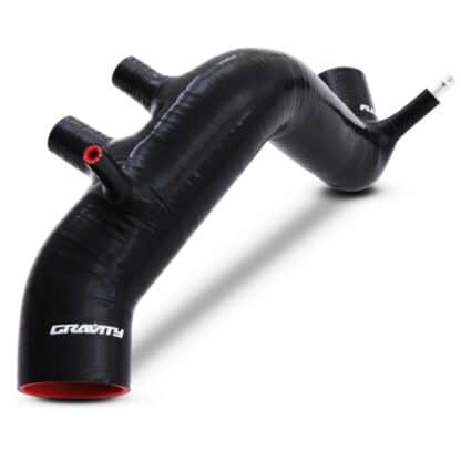 Black silicone reinforced intake hose.