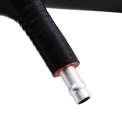 Black silicone reinforced intake hose.