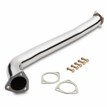 Designed to fit between the turbo elbow and catalytic converter