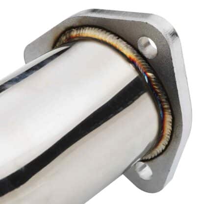 Designed to fit between the turbo elbow and catalytic converter