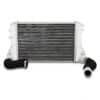 Tube and fin design for good heat transfer properties with low weight and low pressure drop across its core.