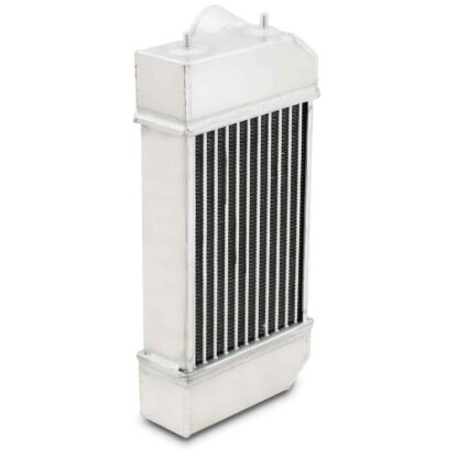 Tube and fin for good heat transfer properties with low weight and low pressure drop across its core.