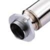 3″ bore tapering down to 2.5″ at the outlet